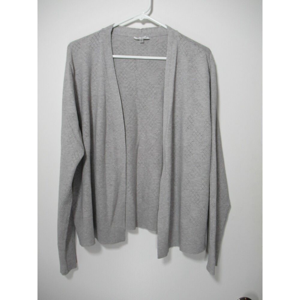Vila Milano Light Gray Open-Front V-Neck Cardigan Size XL
